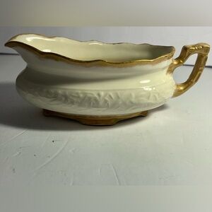 American Made Vintage Cream and Gold Gravy Boat